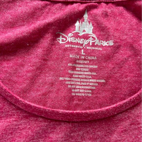 Disney- Adult Large- Pink- Minnie Short Sleeve Tee t-shirt- metallic- bows cute - Picture 2 of 6